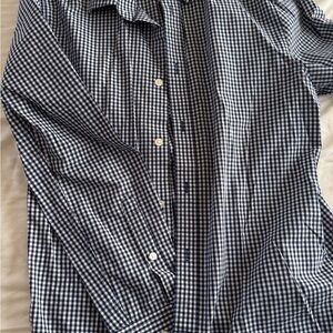 H&M Navy and White Plaid Casual Shirt